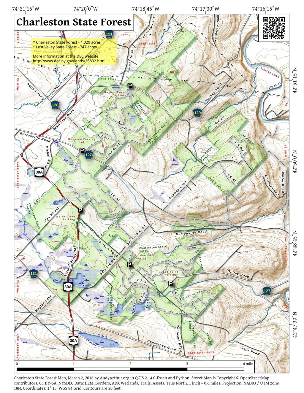 Map Charleston State Forest Andy Arthur Org