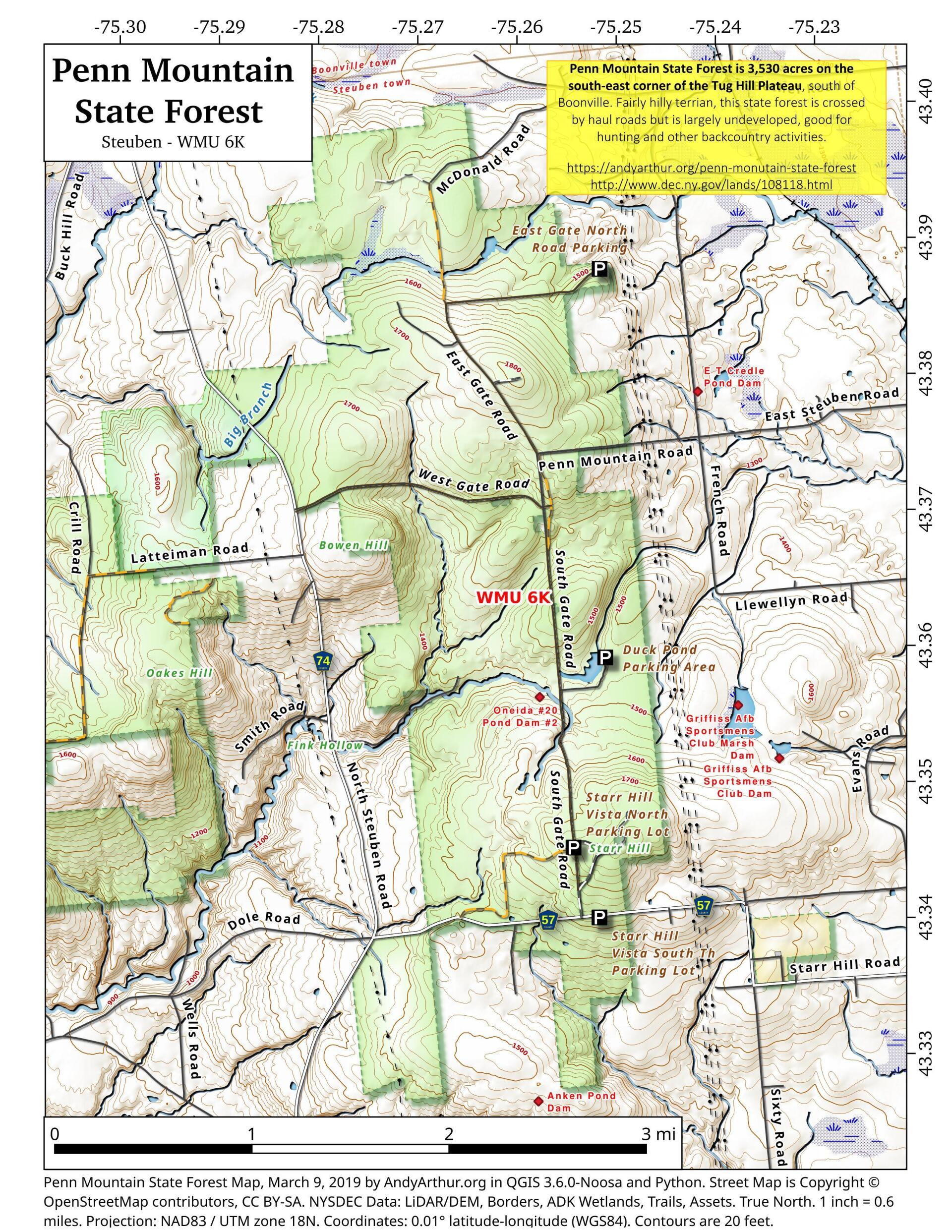 Map Penn Mountain State Forest Andy Arthur Org