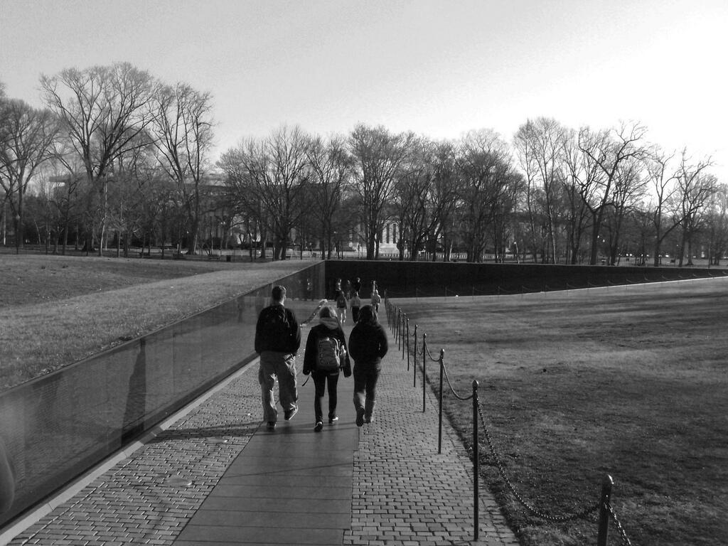 Walking Along Vietnam Memorial