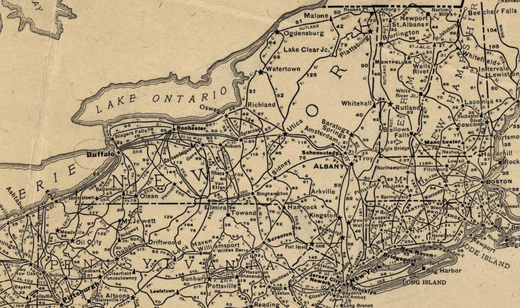Railroad Mileage Map 1910  - Rand McNally and Company
