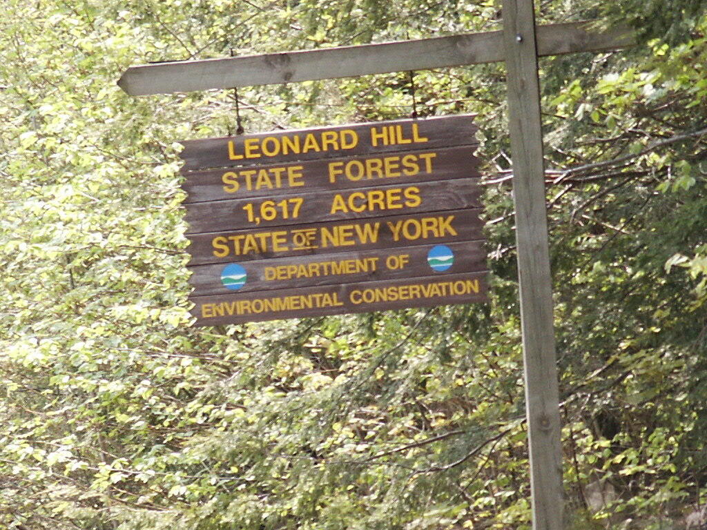 Lenoard Hill State Forest Sign