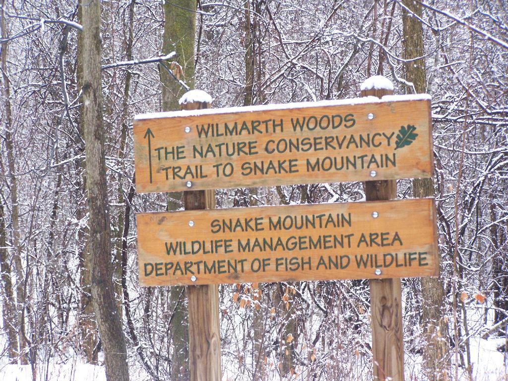 Snake Mountain Preserve Sign