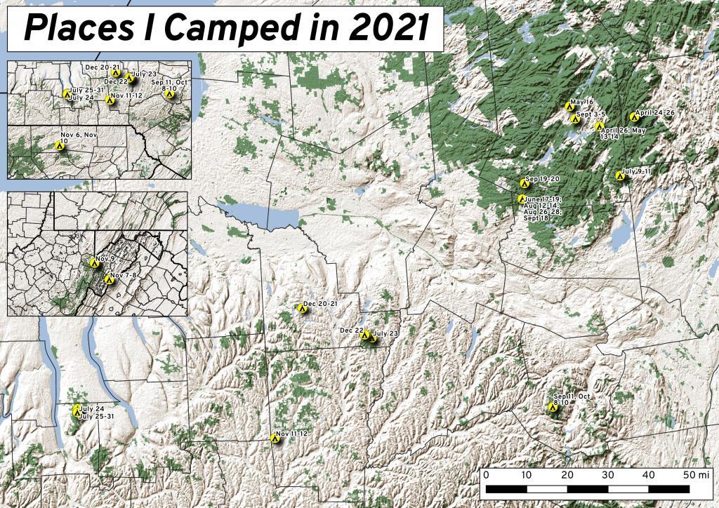 Places I Camped in 2021