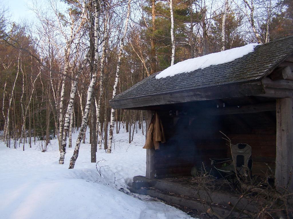 Smoke and Heat Rises Into Lean-To