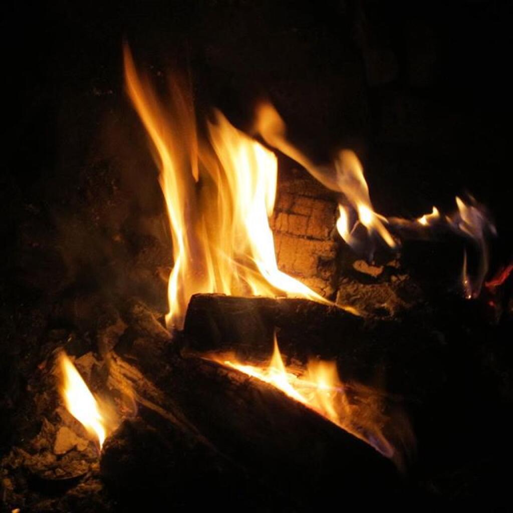 Cold night, warm fire