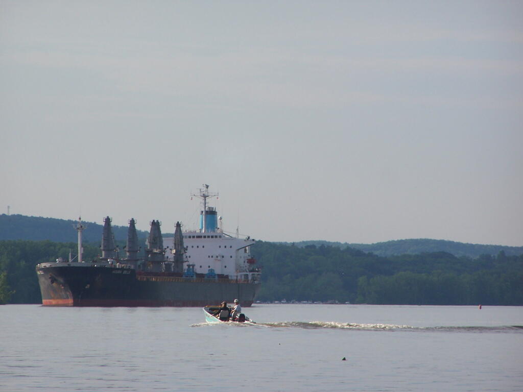 Tanker Ship Coming Down The Hudson