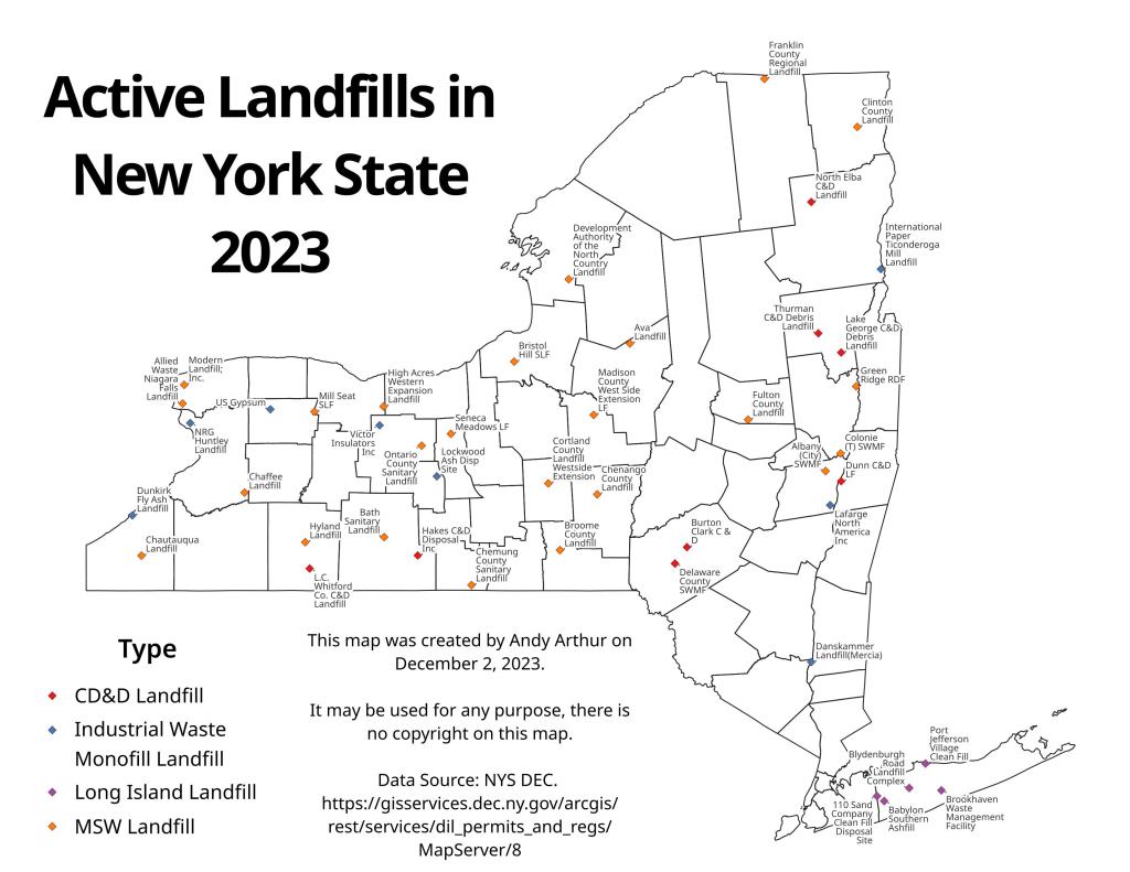 Active Landfills in New York State 2023
