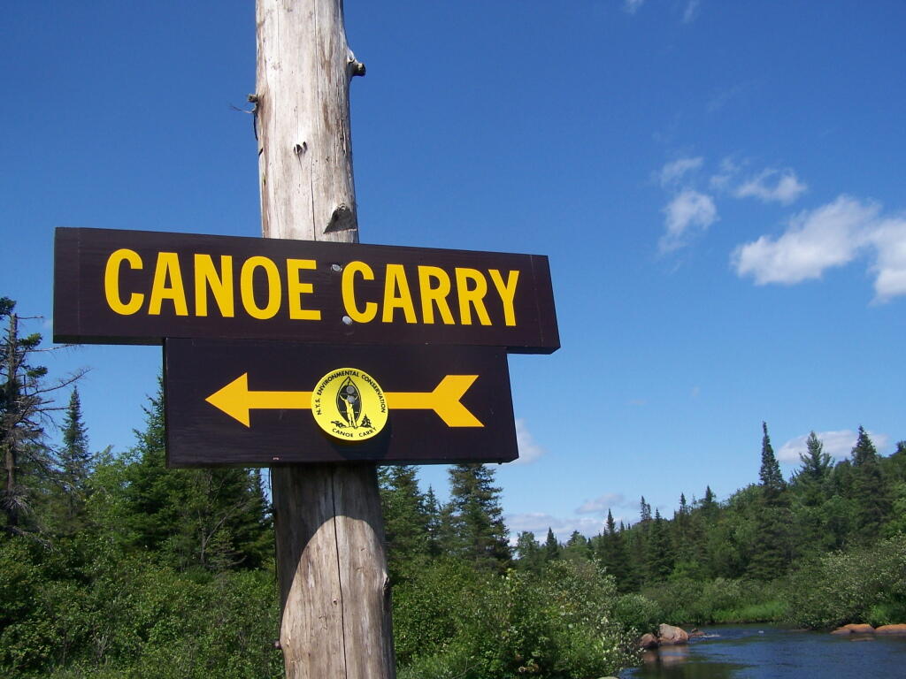 Canoe Carry Sign on the Mud River