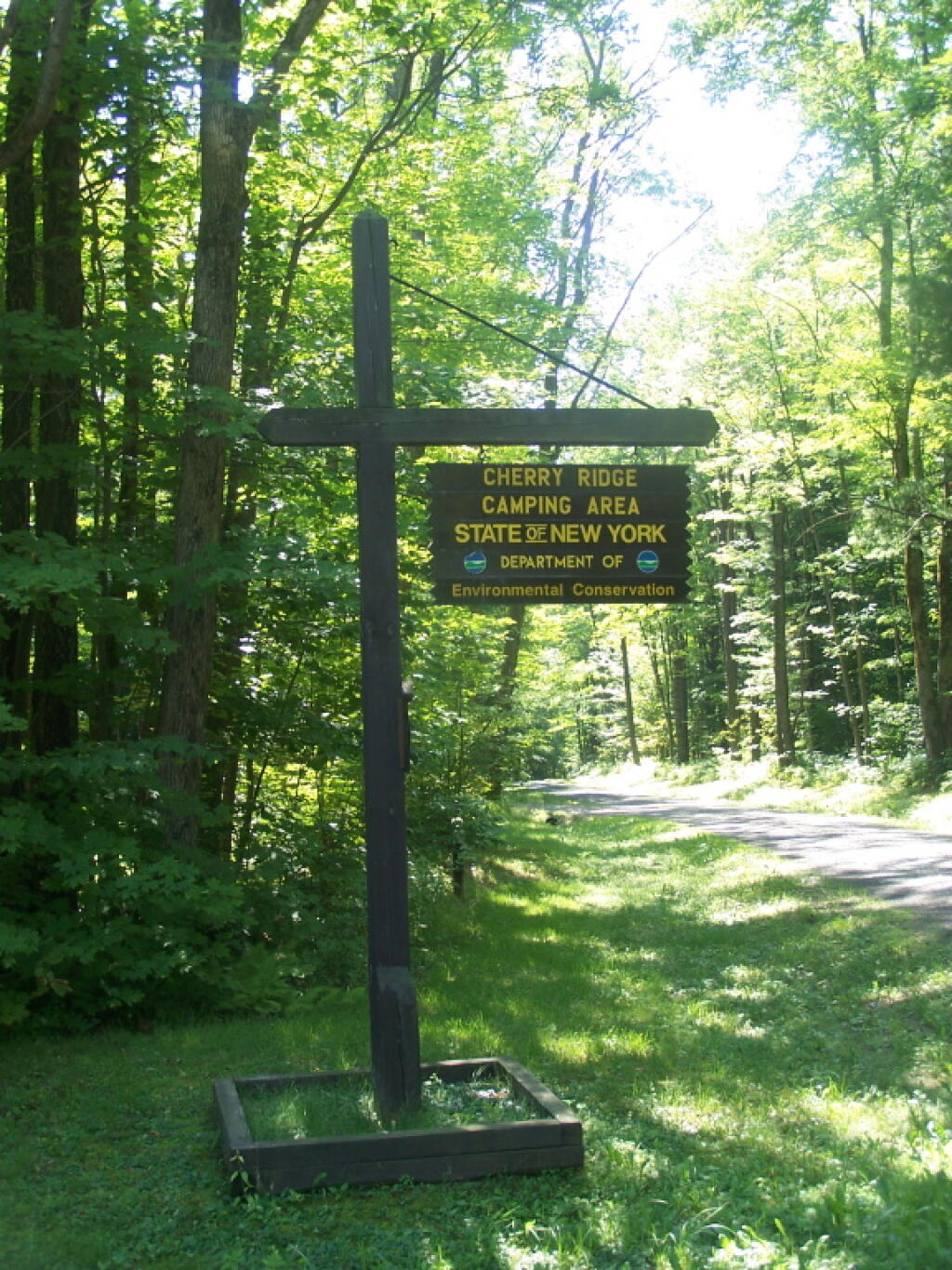 Cherry Ridge Camping Area Sign