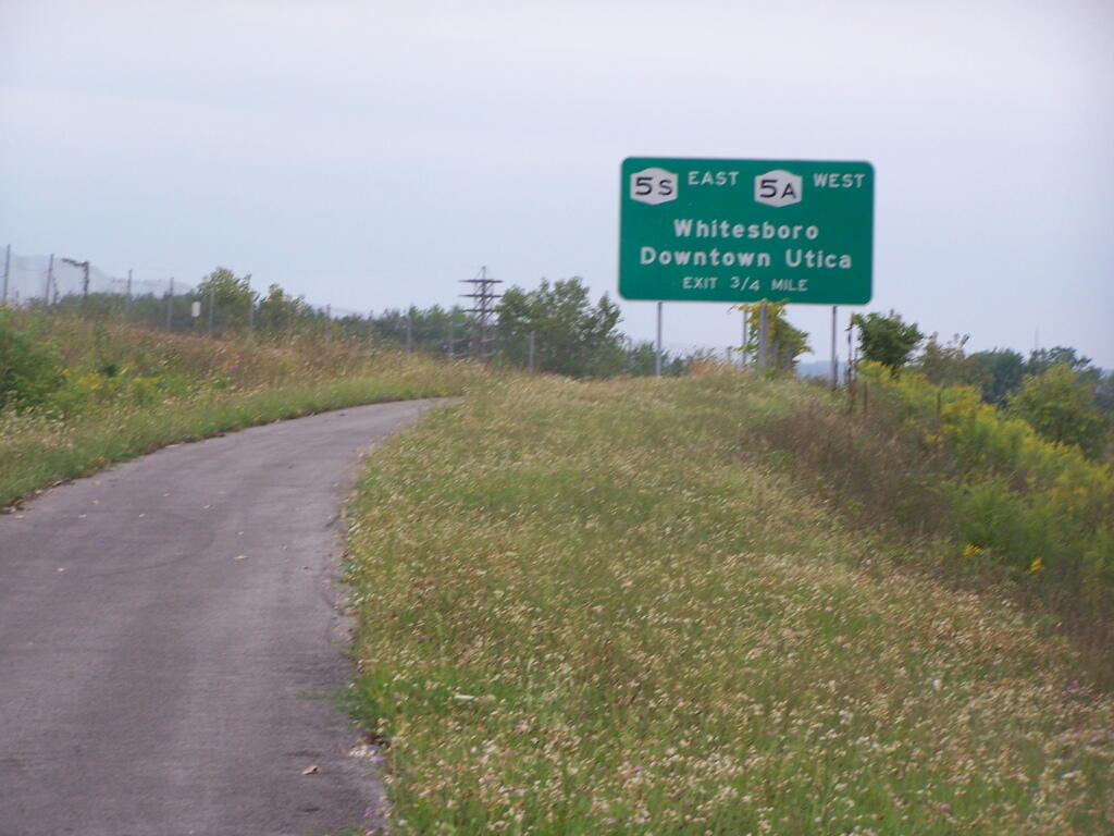 Whiteboro-Utica Exit Sign on I-790