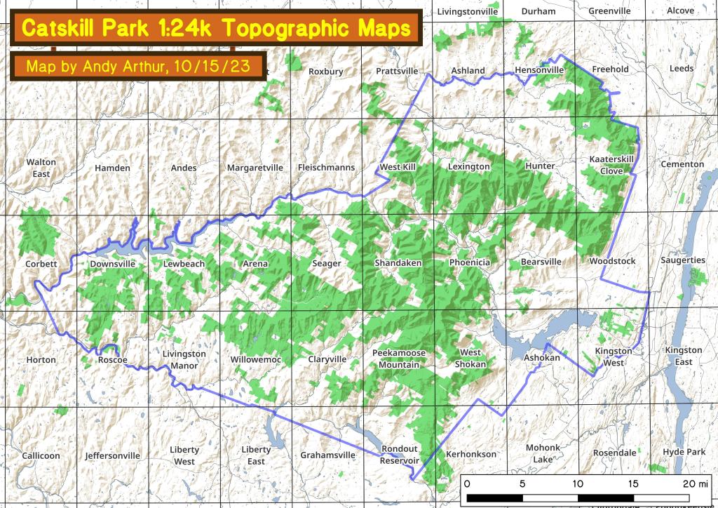Catskill Park 1:24k USGS Topographic Map Index