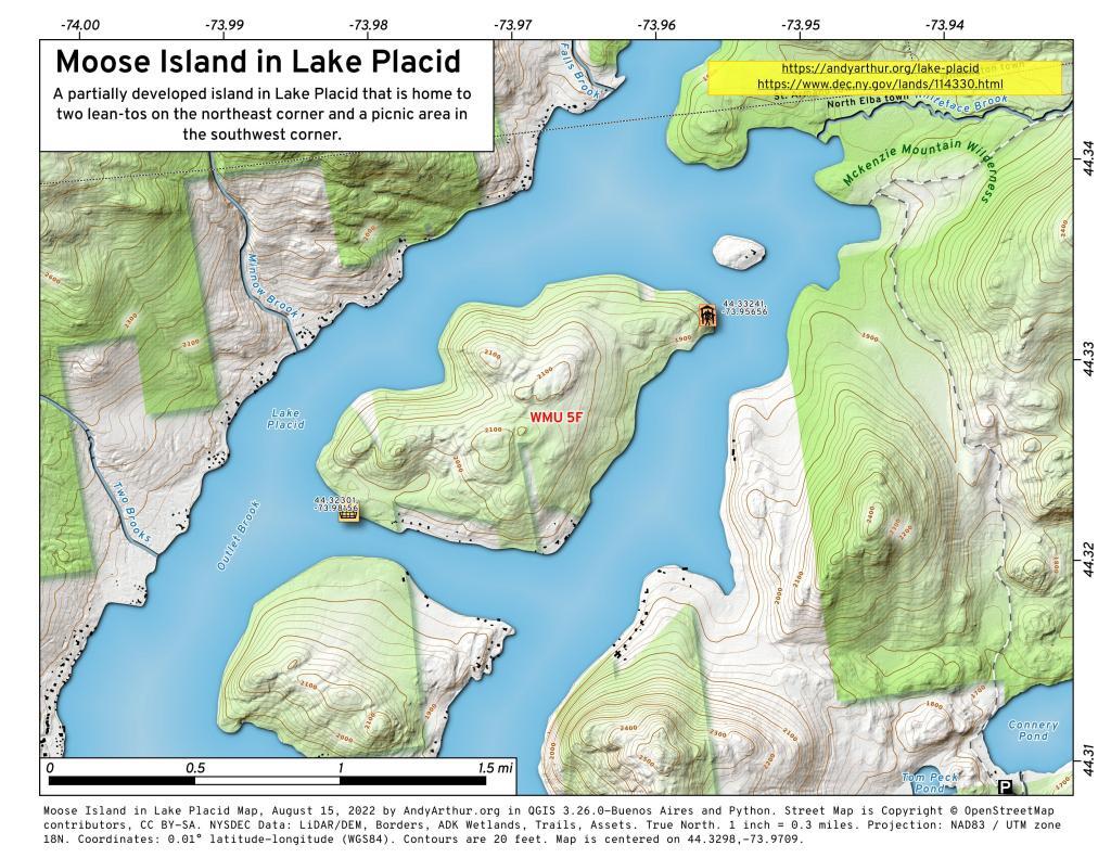 Moose Island in Lake Placid