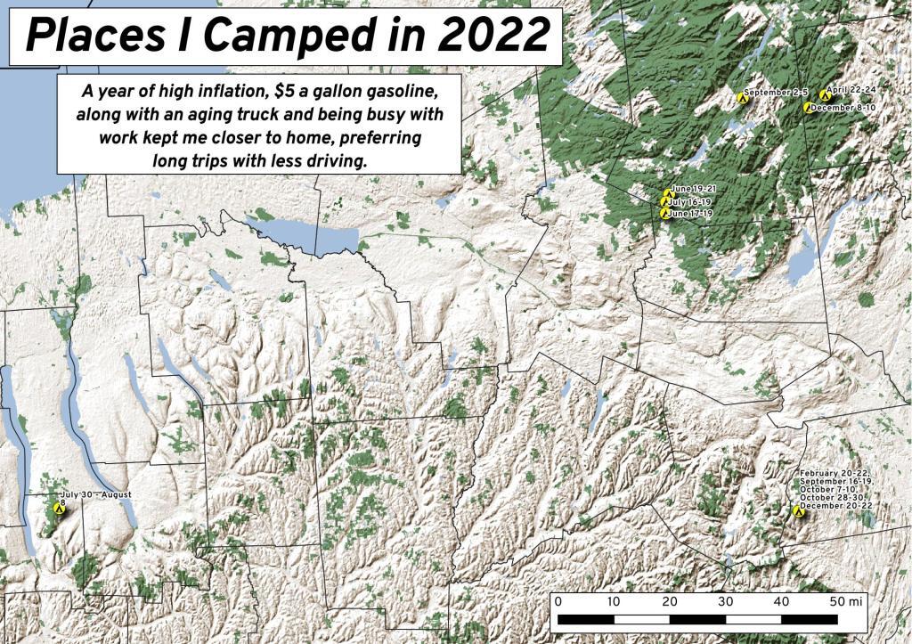 Places I Camped in 2022