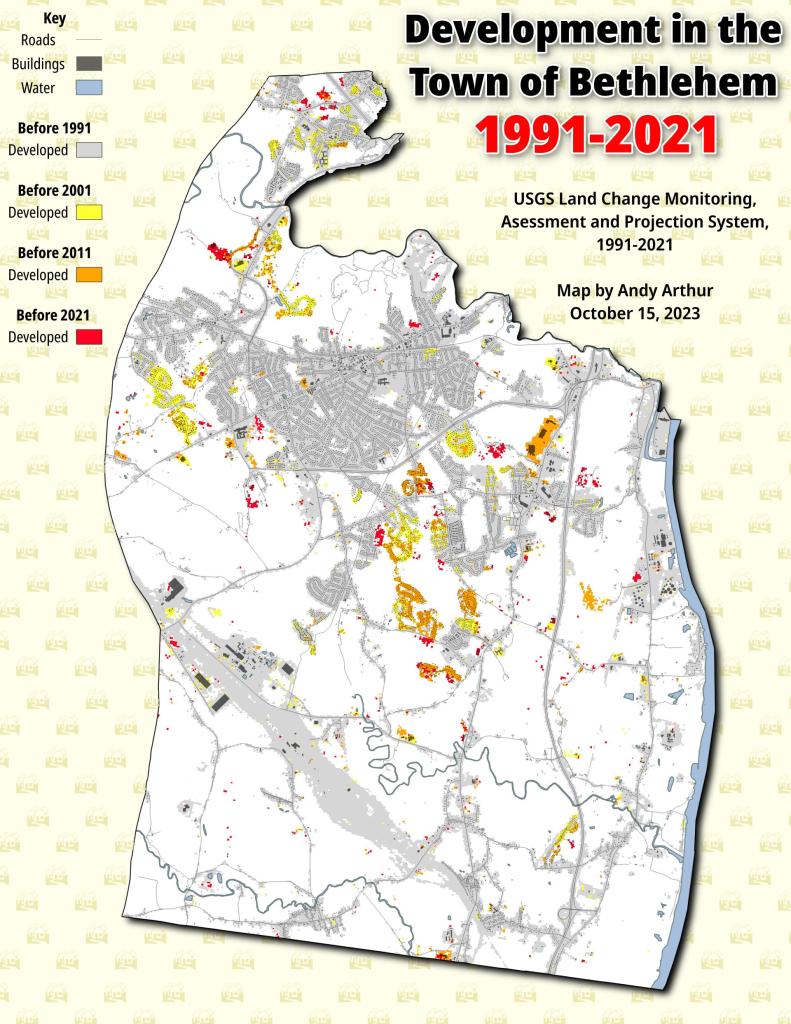 Town of Bethlehem - Lands Developed, 1991 - 2021