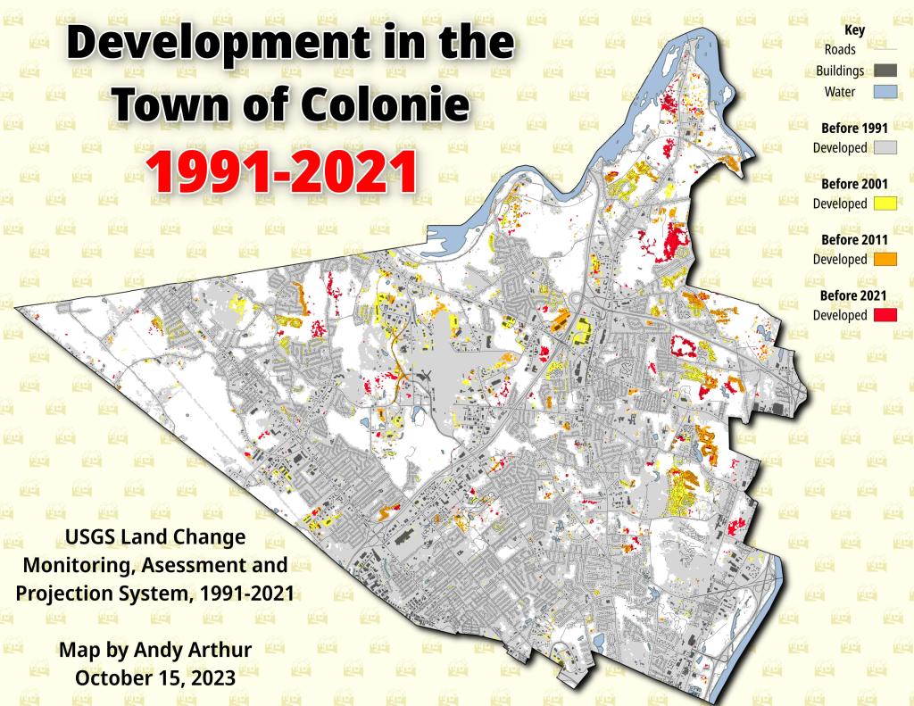 Town of Colonie - Lands Developed, 1991 - 2021