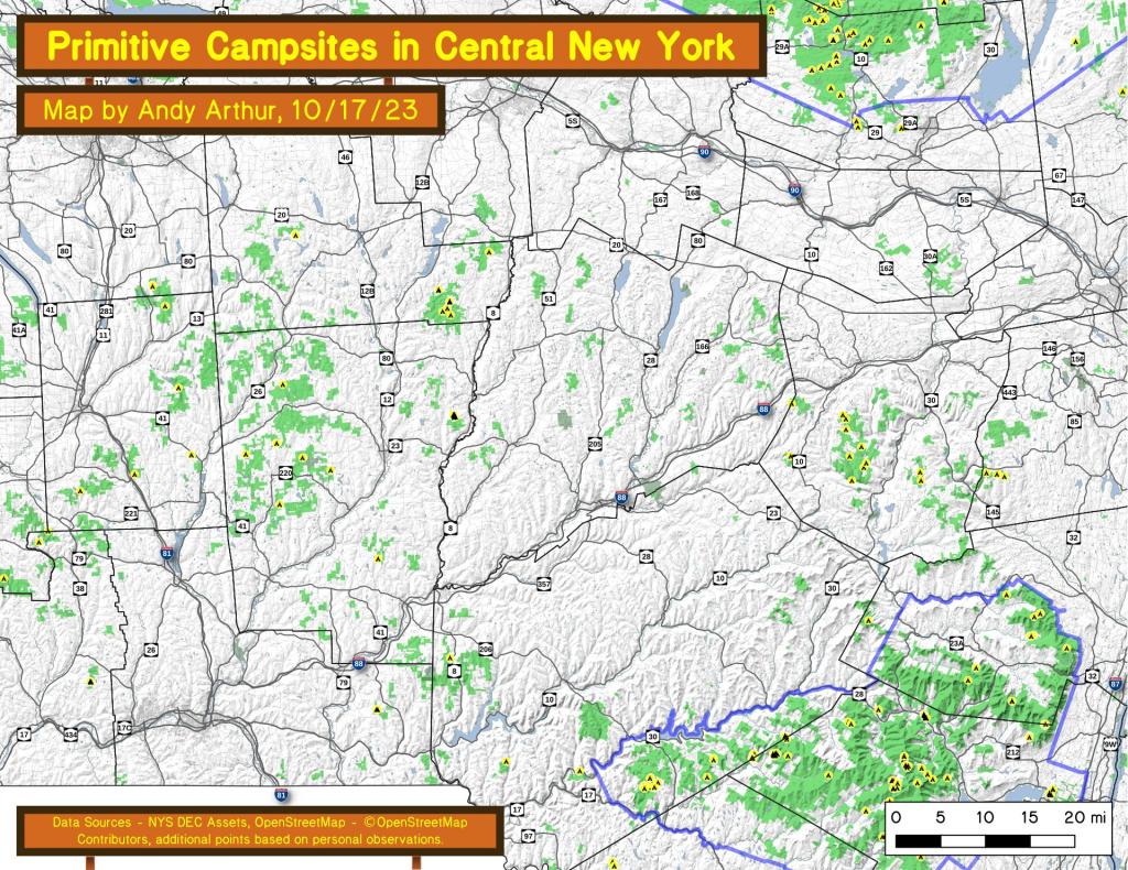 Free Primitive and Roadside Campsites in Central New York