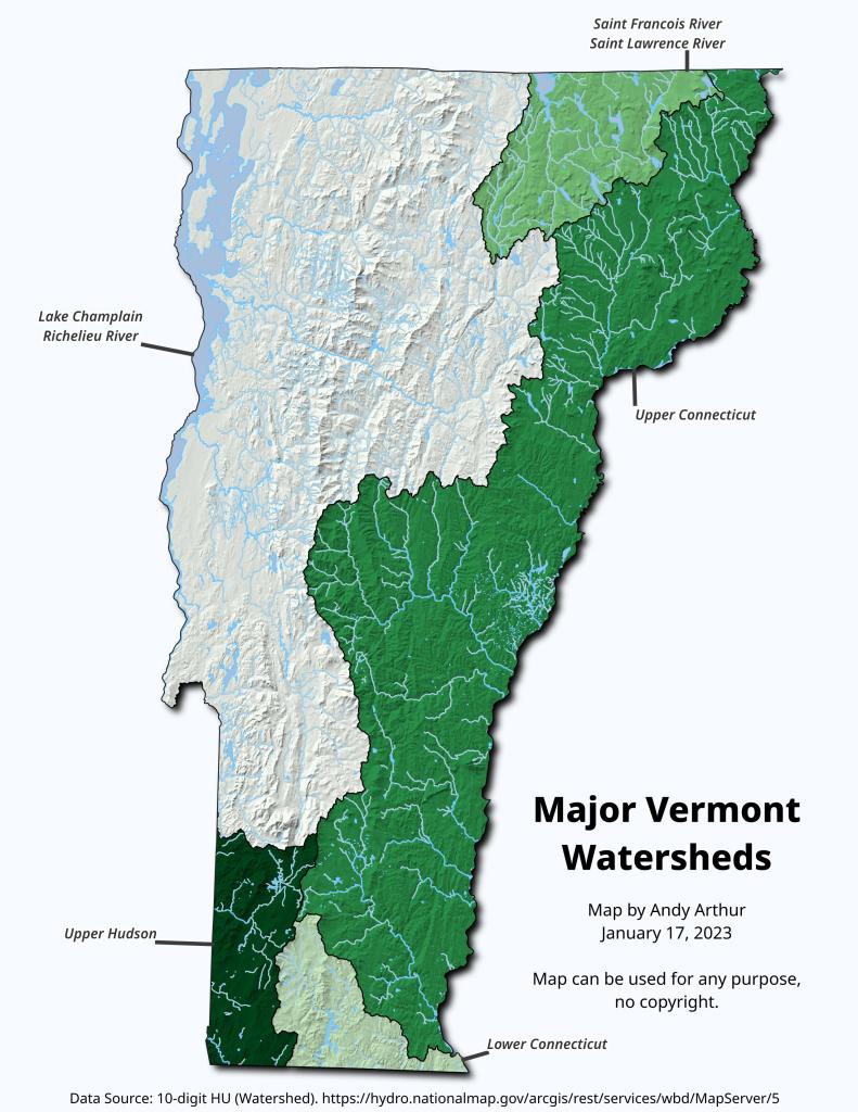 Major Vermont Watersheds