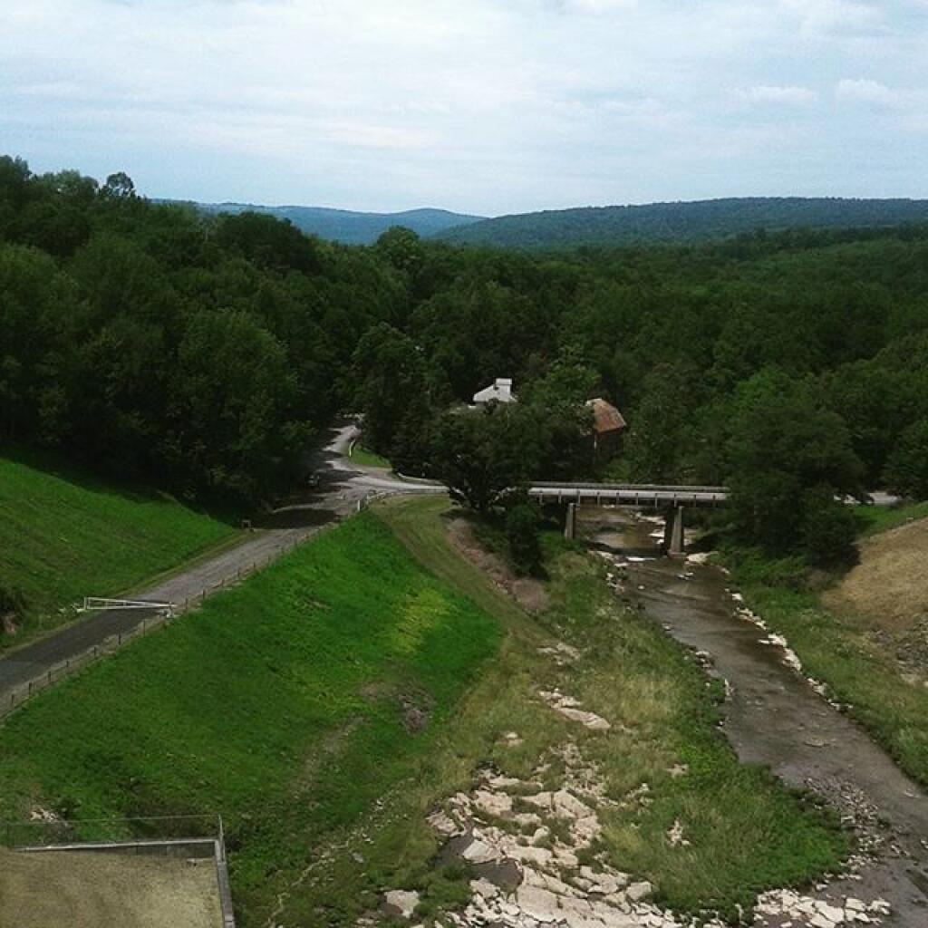 Below the dam