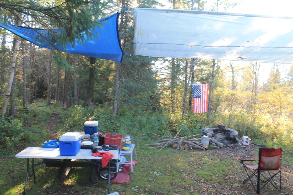 Camp with the Tarps Set Up