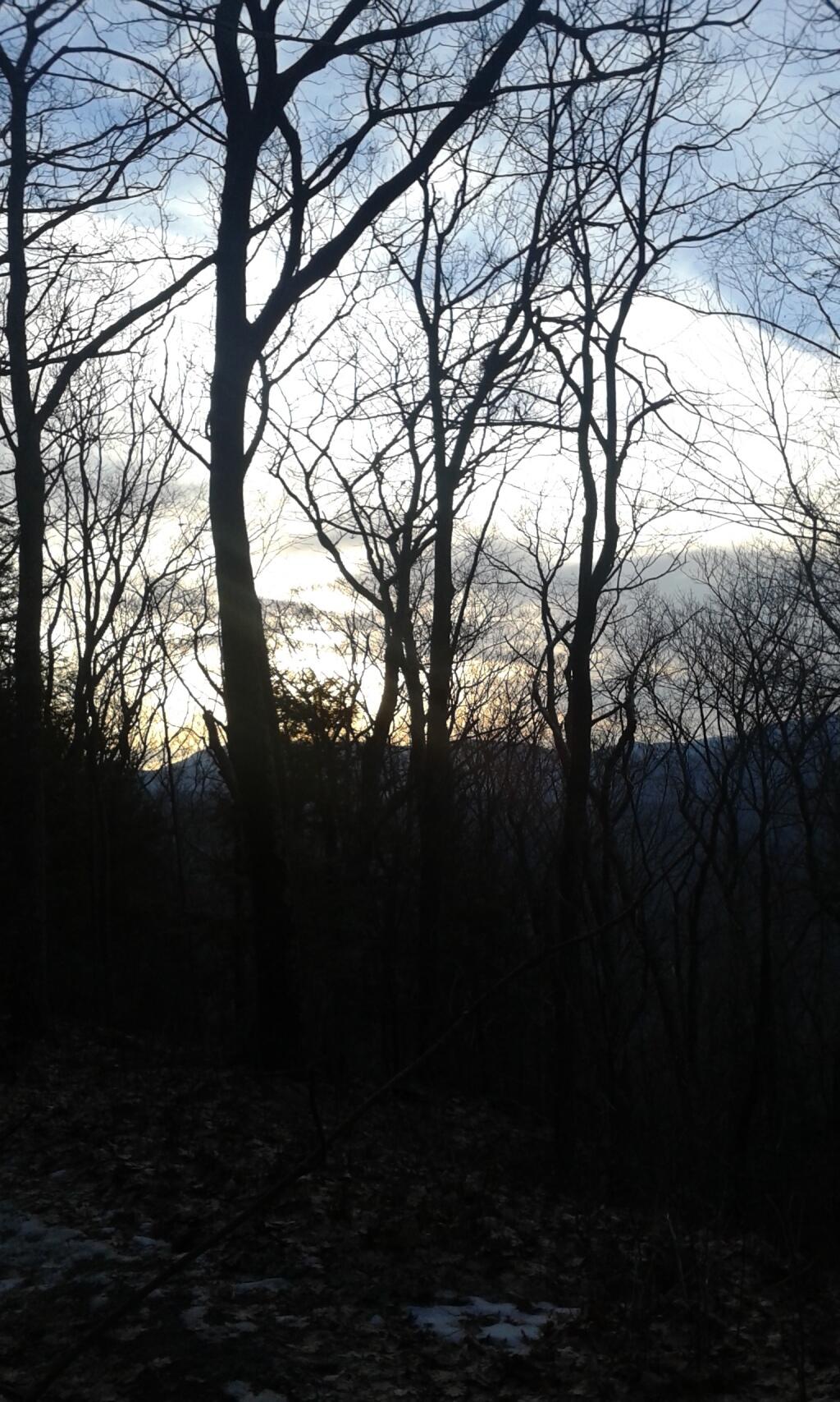 Rapidly Setting Sun As I Head Up the Mountain