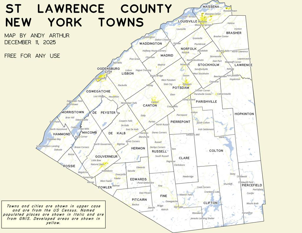 St Lawrence County Towns