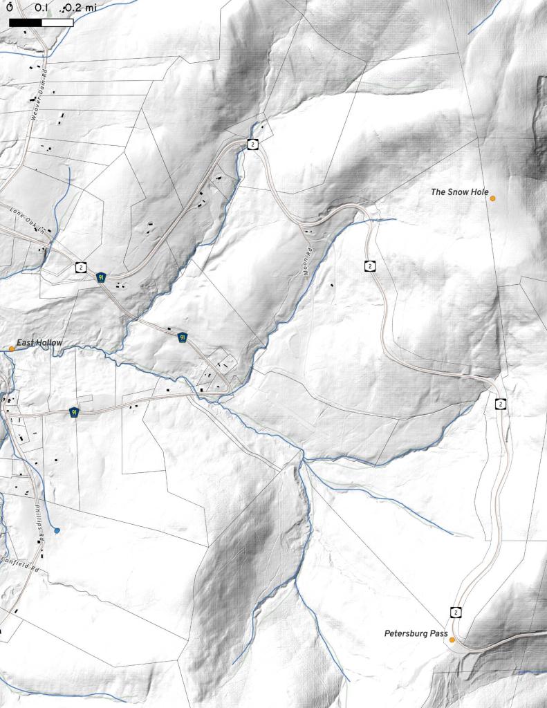 FEMA LIDAR of East Hollow - Taconic Trail Over the Crest - NY 2