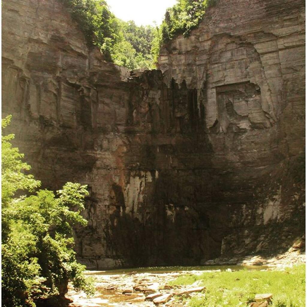 Taughannock Falls is but a trickle