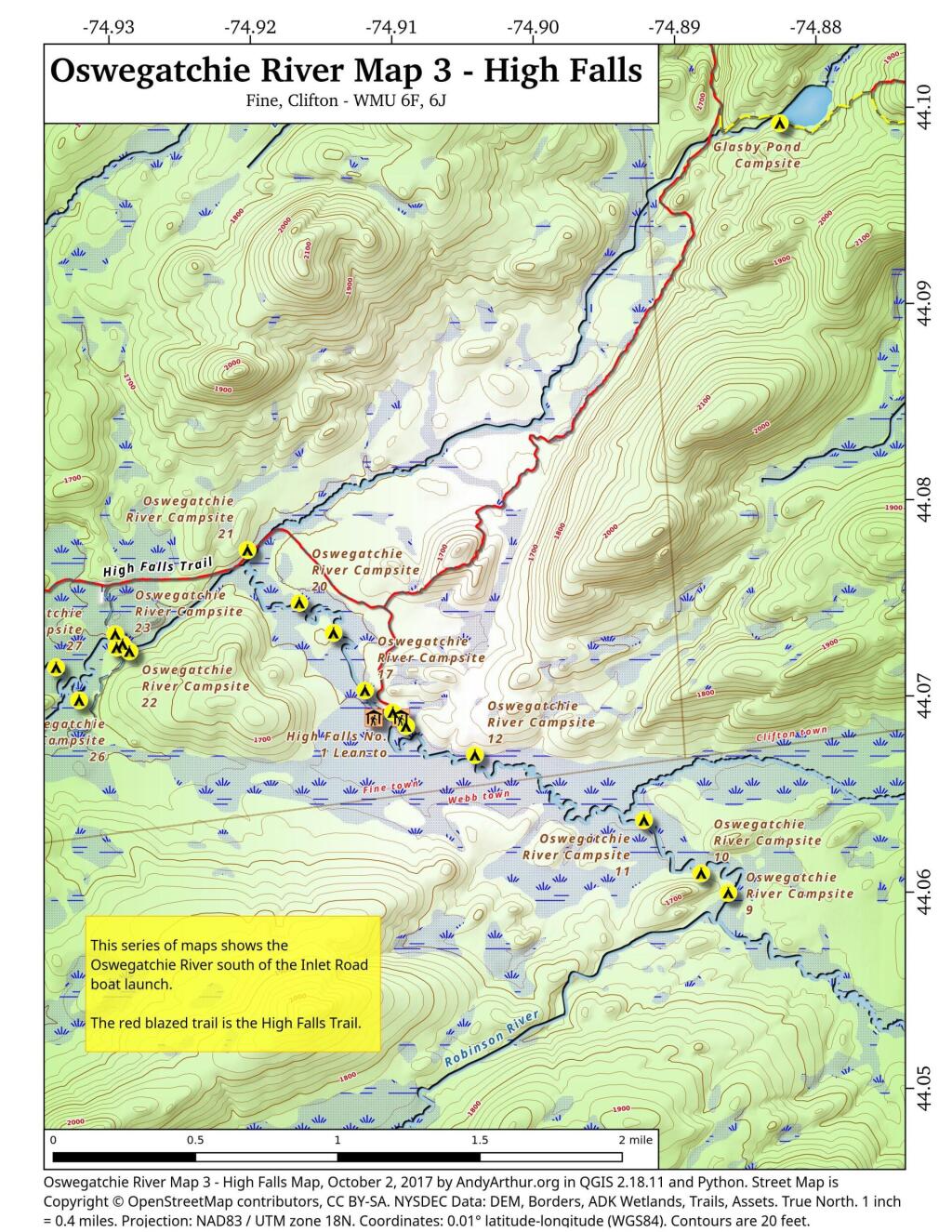  Oswegatchie River Map 3 - High Falls