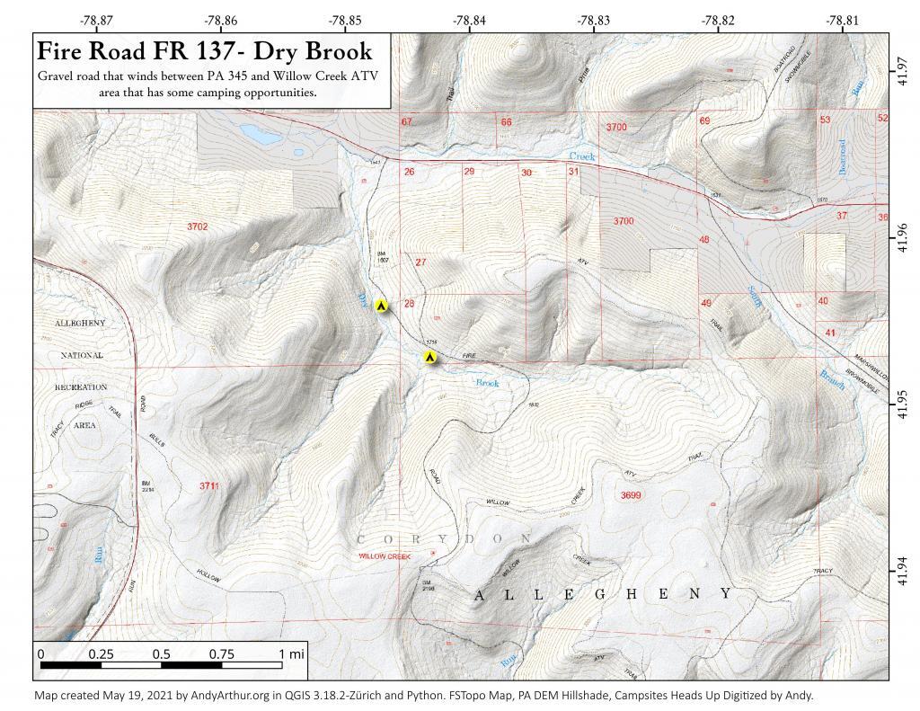 Fire Road - FR 137 - Dry Brook Camping Opporunities
