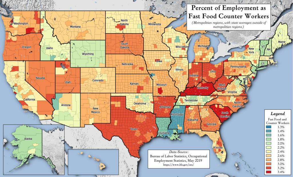 Percent of Employment as Fast Food Workers
