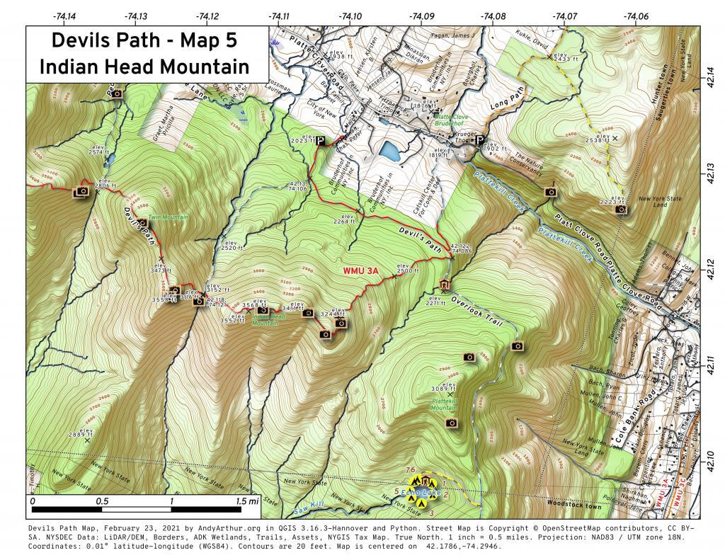 Devils Path - Map 5 Indian Head Mountain