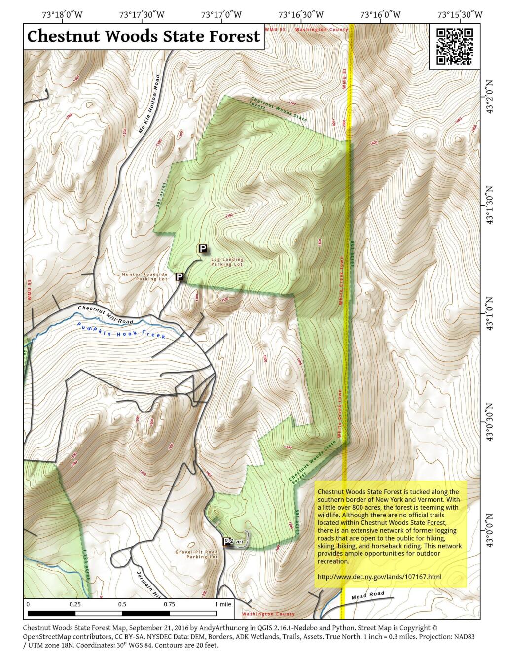 Map: Chestnut Woods State Forest | Andy Arthur.org