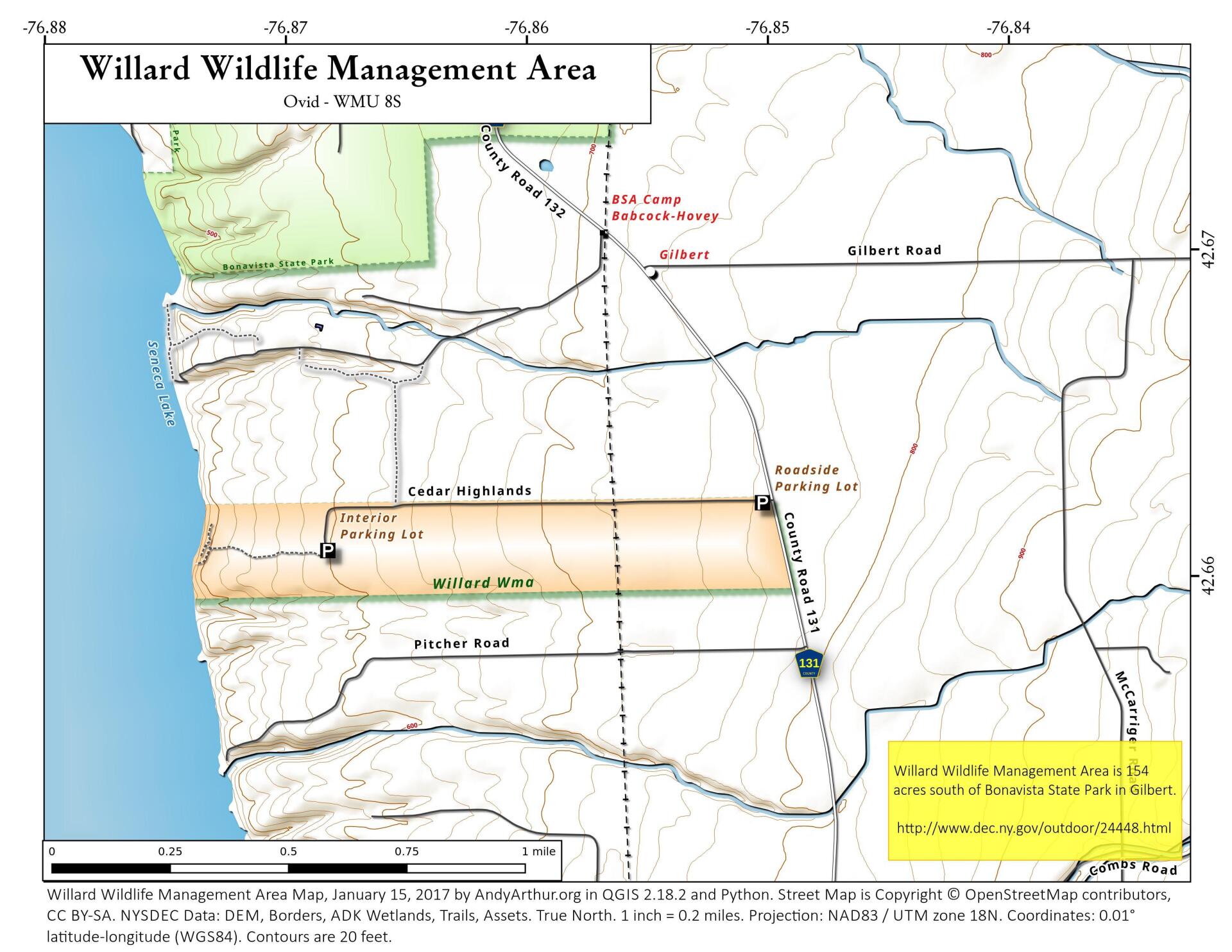 Map: Willard Wildlife Management Area - Andy Arthur.org