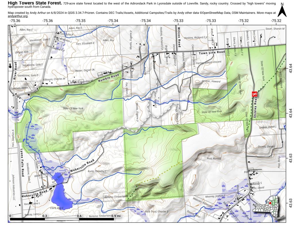 Map: High Towers State Forest - Andy Arthur.org