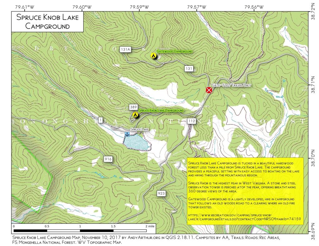 Map: Spruce Knob Campground - Andy Arthur.org