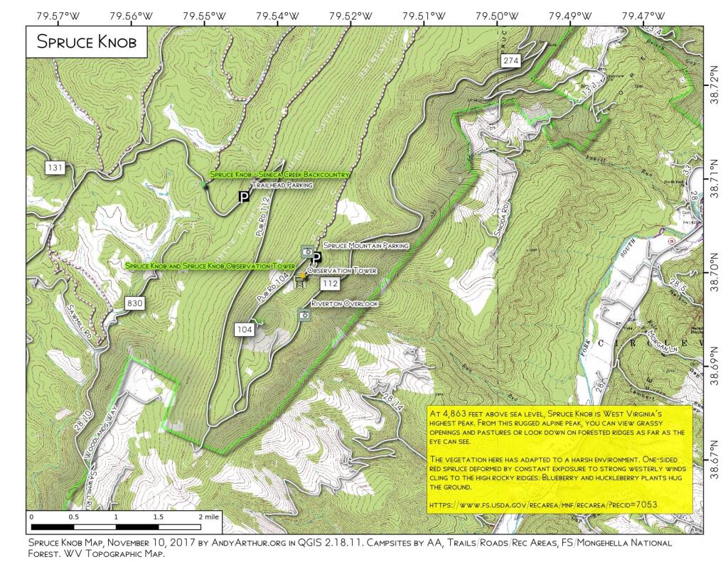 Spruce Knob Trail Map