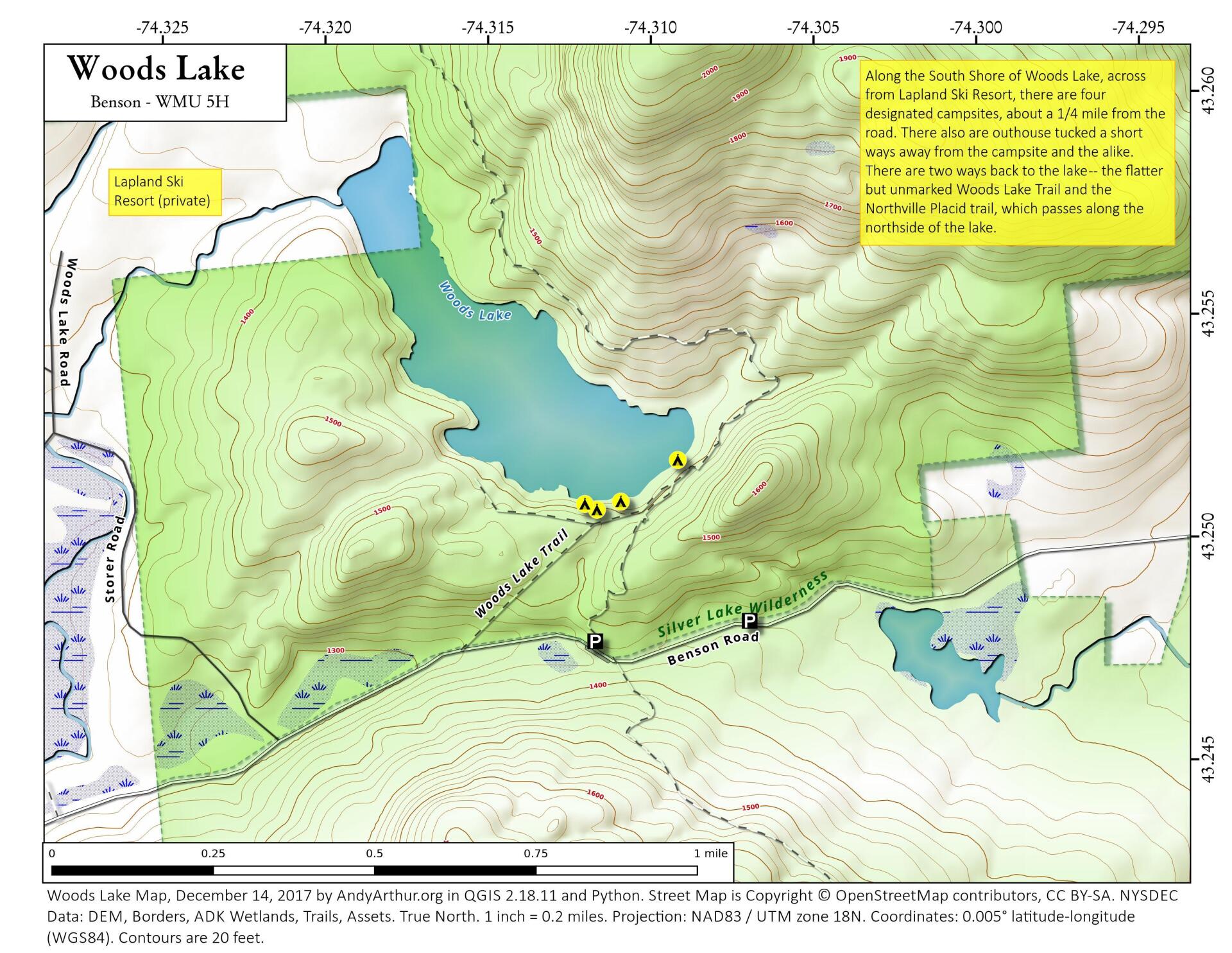 Map: Woods Lake - Andy Arthur.org