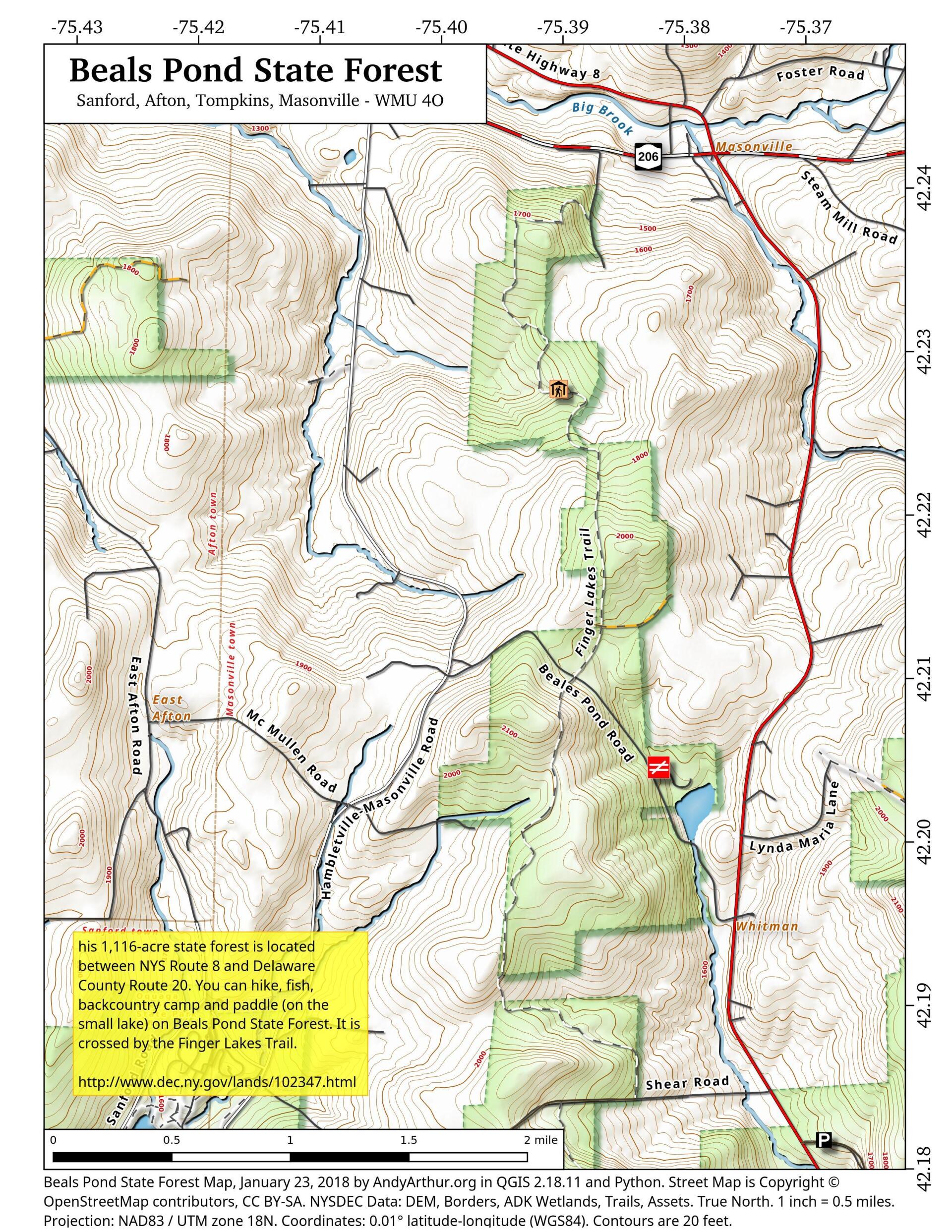 Map: Beals Pond State Forest - Andy Arthur.org