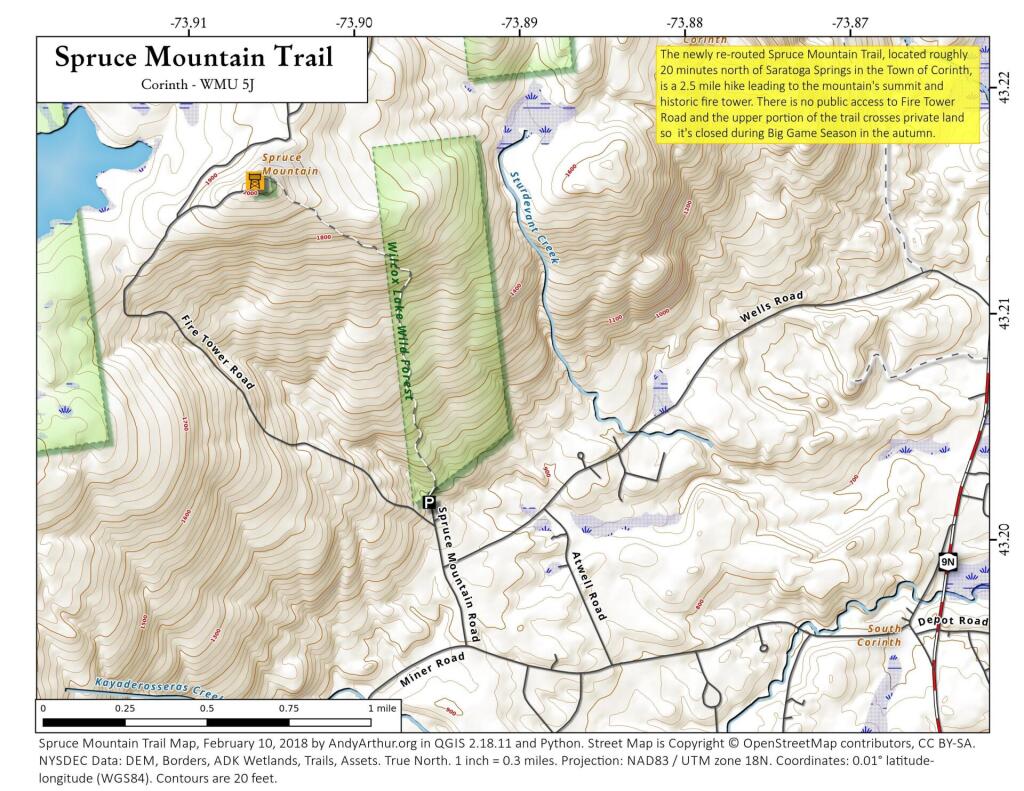 Spruce Mountain Trail Map Map: Spruce Mountain Trail | Andy Arthur.org