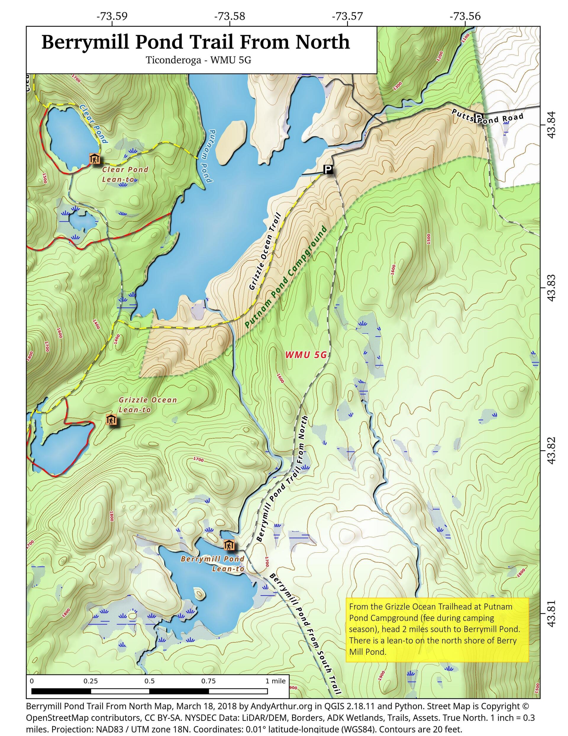 Map: Berrymill Pond Trail From North - Andy Arthur.org