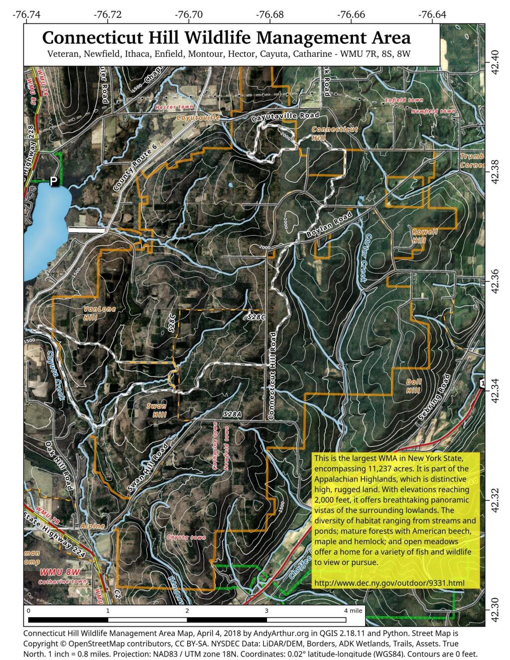 Map: Connecticut Hill Wildlife Management Area Ortho | Andy Arthur.org