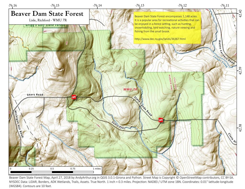 Map: Beaver Dam State Forest - Andy Arthur.org