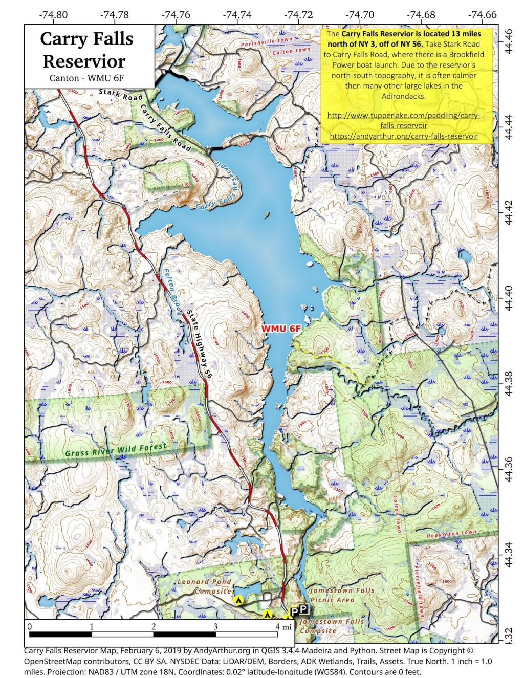 Map: Carry Falls Reservior - Andy Arthur.org