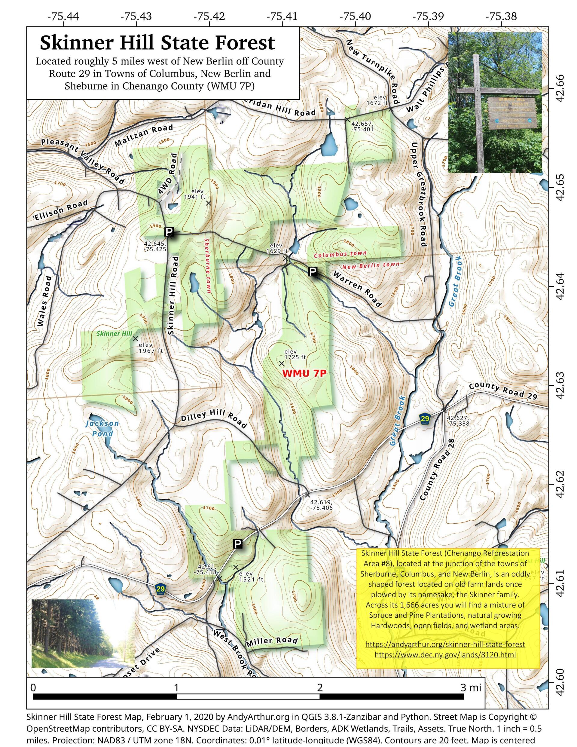 Map: Skinner Hill State Forest | Andy Arthur.org