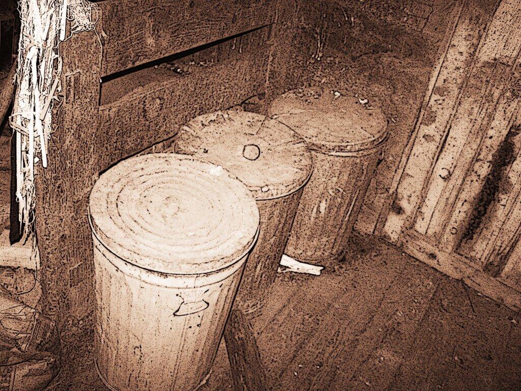Photo: Barn Trash Cans