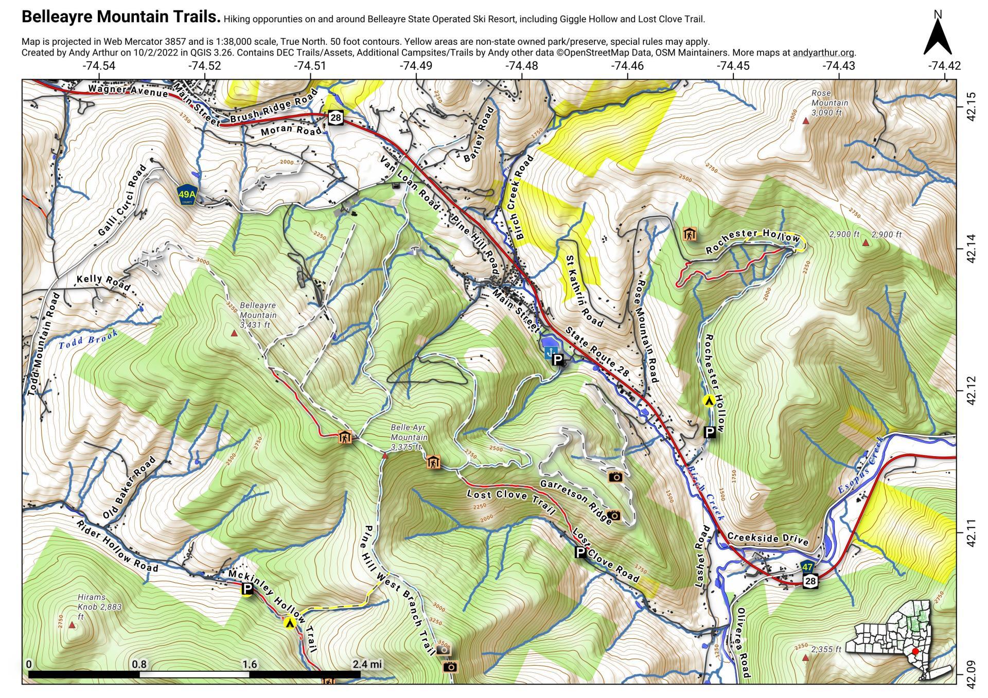 Map: Belleayre Mountain Trails  Andy Arthur.org