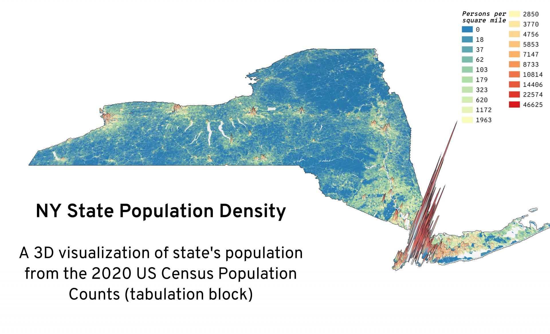 Thematic Map New York State Population Density Andy
