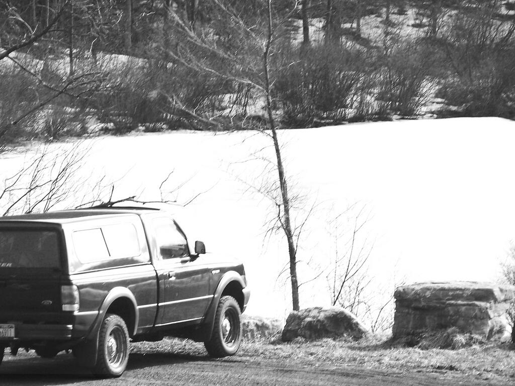 Photo: My Old Truck Looking Down on the Ice Covered Fawn Lake