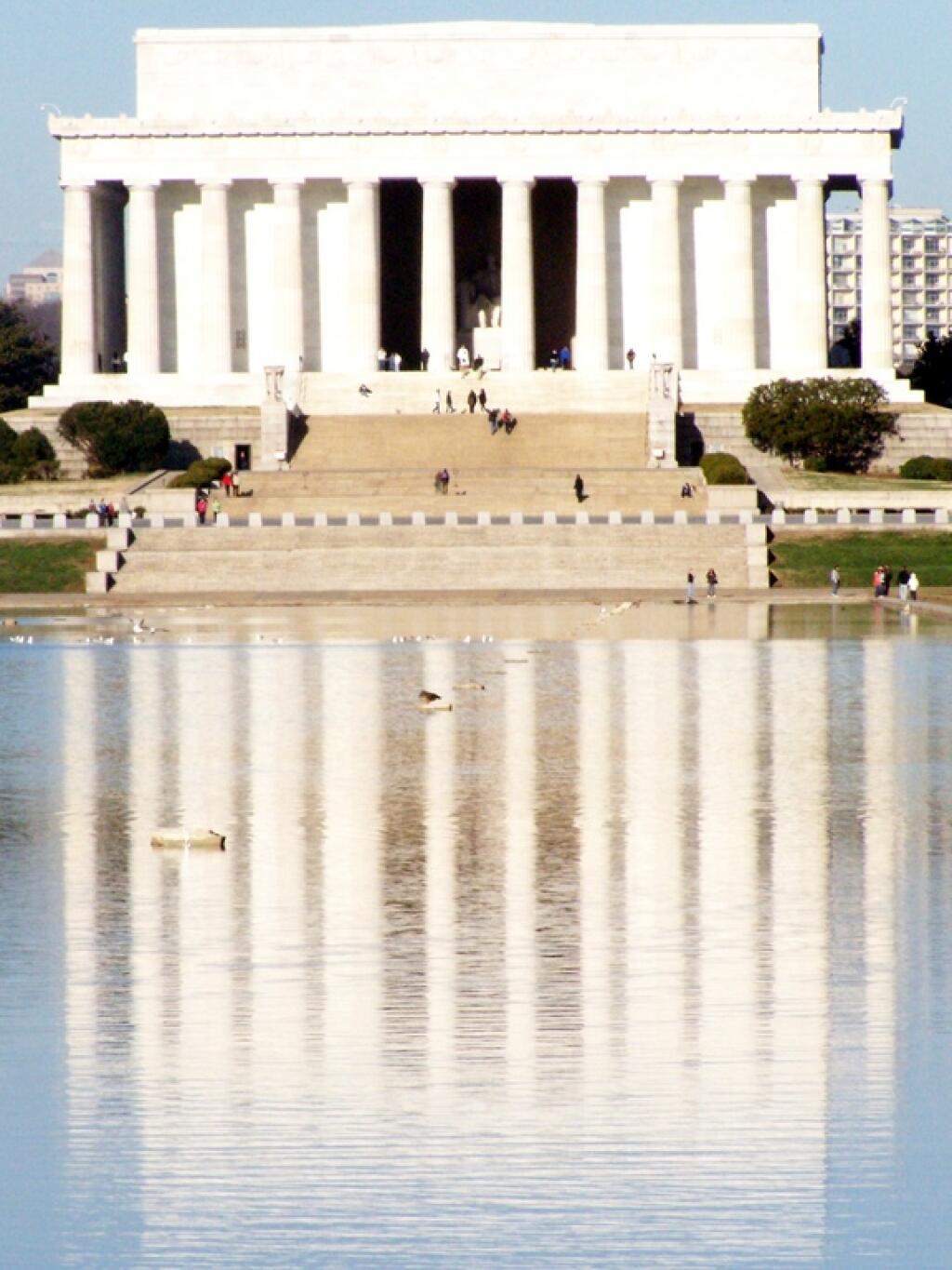 Photo: Reflection of Lincoln Memorial