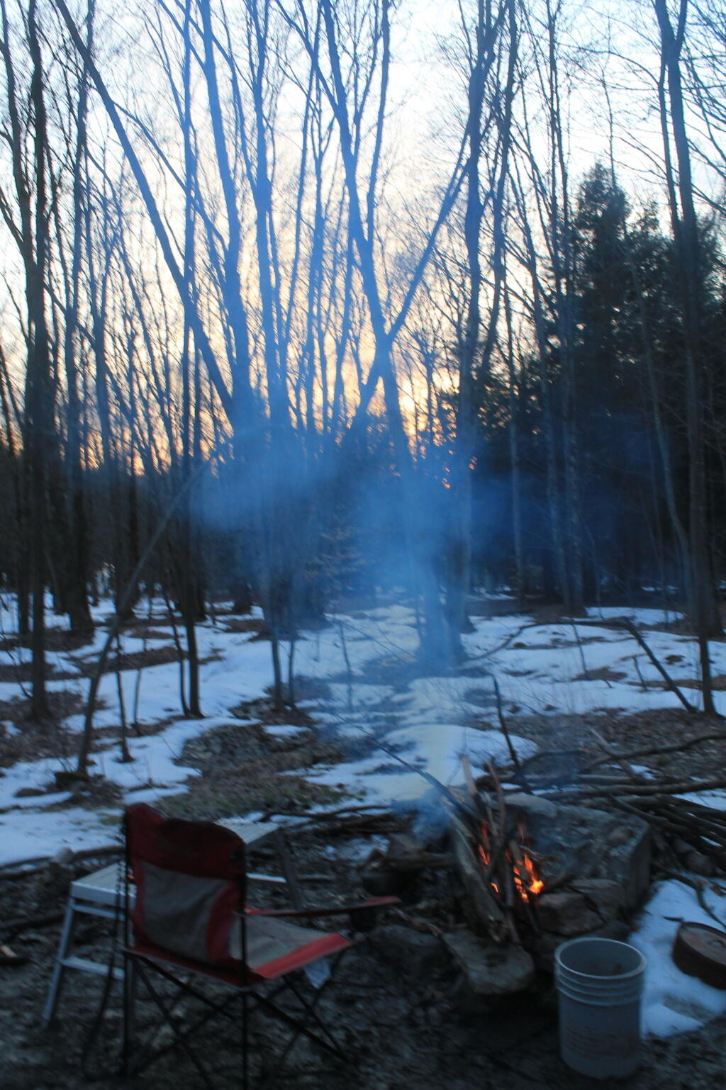 Photo: Getting a Fire Going Back at Camp